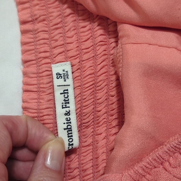 Abercrombie & Fitch Tie- Front Spaghetti Strap Midi Dress, Color Coral Size SP - Picture 14 of 15